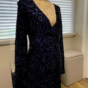Never worn - navy blue sequin dress